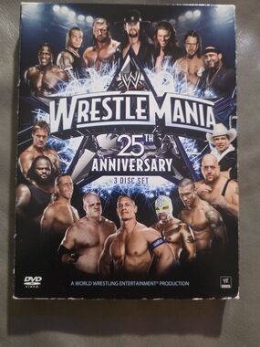 WWE WrestleMania 25th Anniversary 3-Disc DVD Set - Blue/White Artwork